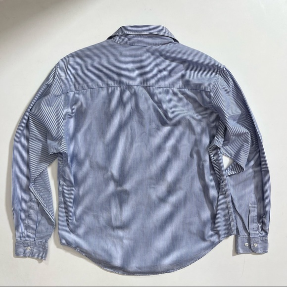 Vintage John Henry Striped Cotton Blue & White Button Down Shirt 10 - Picture 8 of 8